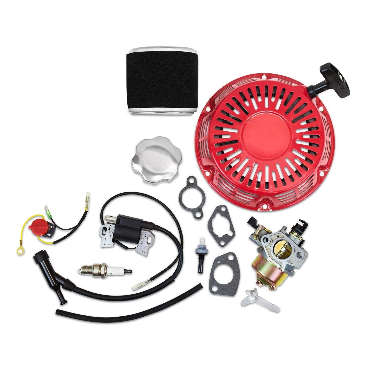 Tune Up Kit fits Honda GX340, GX390 with Carburetor, Recoil, Ignition Coil, Spark Plug, Air Filter