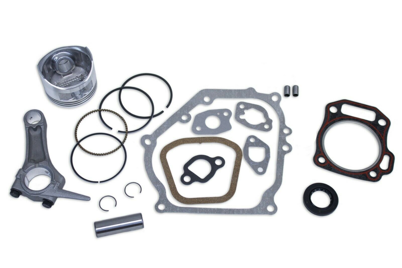 Piston Kit with Connecting Rod, Gasket Kit fits Honda GX200 6.5HP